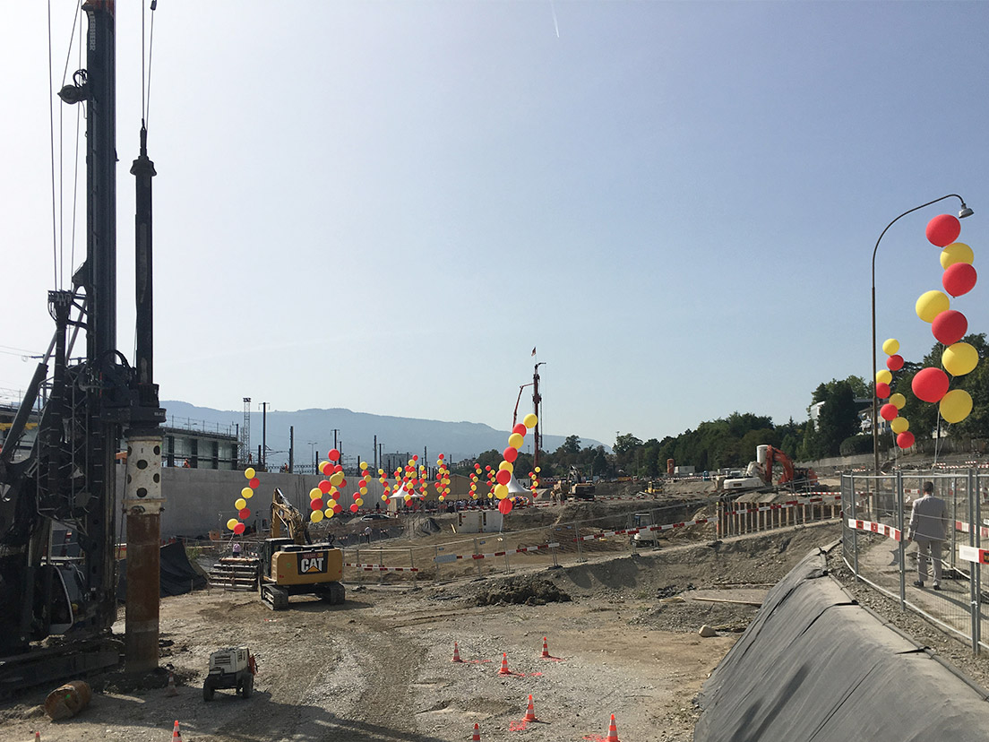 Pose de la première pierre du nouveau quartier de l'Adret Pont-Rouge